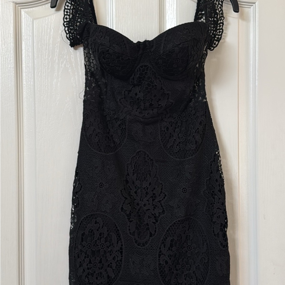 bebe Black Lace Mini Dress